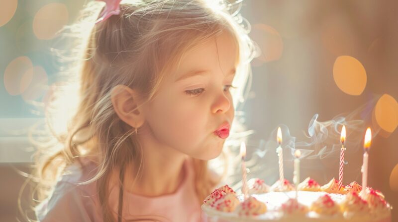 Girl blowing out birthday candles - best happy birthday wishes for best friends